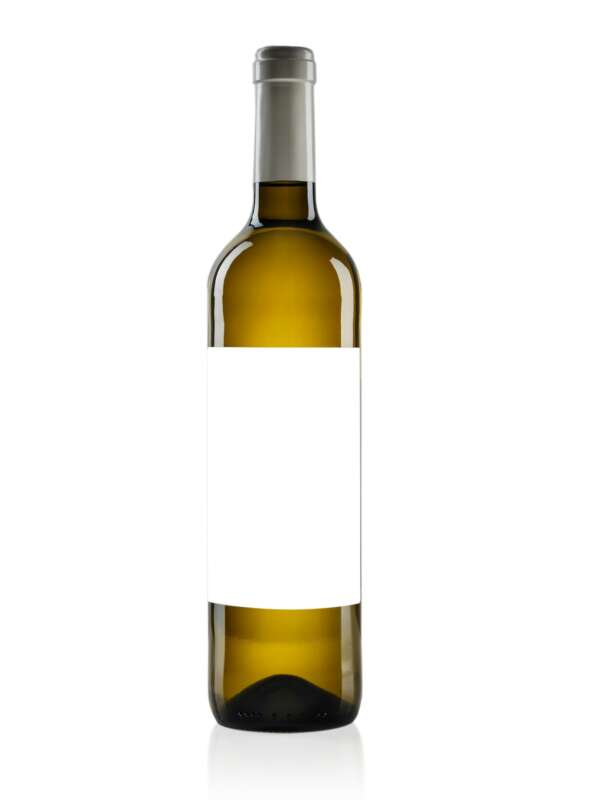 Product photo of wine bottle on a white background