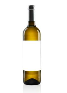 Product photo of wine bottle on a white background